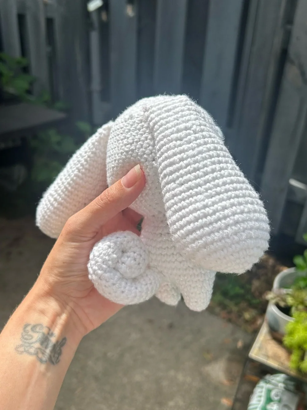 Handmade White Sparkly Crocheted Amigurumi Cinnamorol Plushie